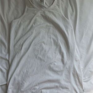 Athleta White Fitted Sleeveless Tank Top